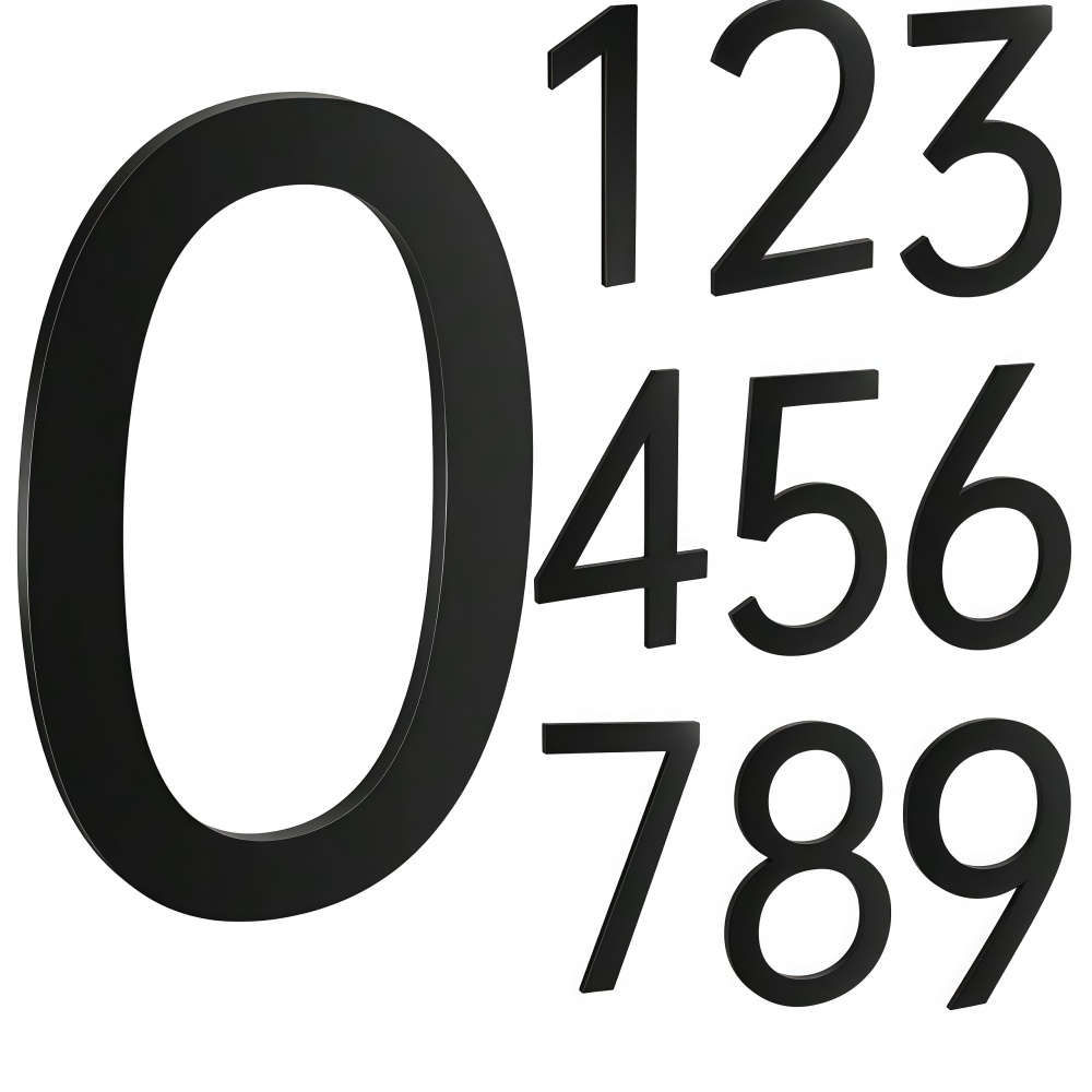 Home Office Number - 1 Stück Selbstklebende 3D-Zahlenaufkleber 0-9 Nummernsticker