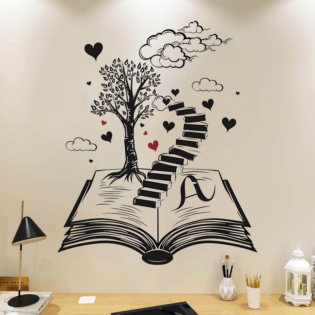Home Office Wallpaper - Wandaufkleber für Wohnzimmer, Schlafzimmer, Heimdekoration, kreatives
