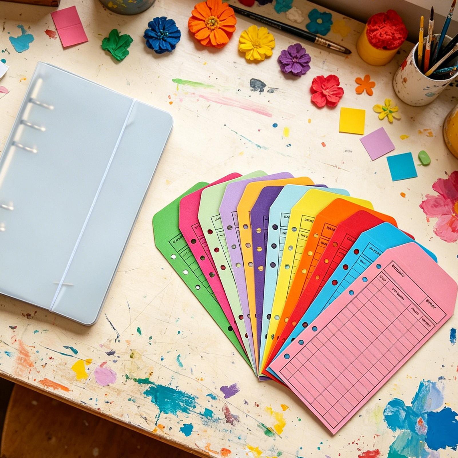 Home Office Budget - Budget-Planer mit Bargeldumschlägen, 12 farbenfrohe A6