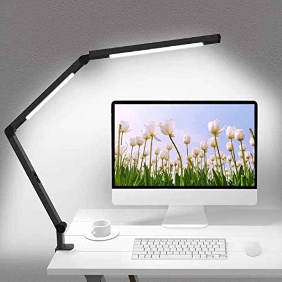 Desk Lamp Led - LED-Schreibtischlampe mit Klemme, Architekten-Schreibtischlampe mit Doppellicht