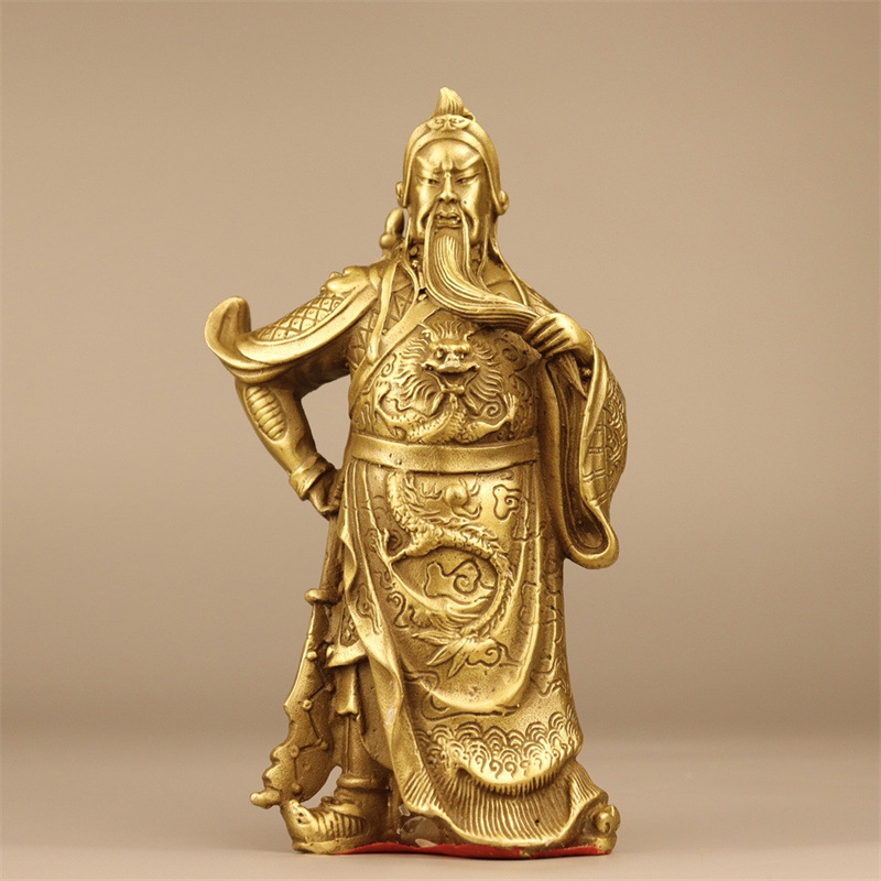 Home Office Ye - Messing-Gong-Figur, Kampfkunst-Gott des Reichtums Guan Er