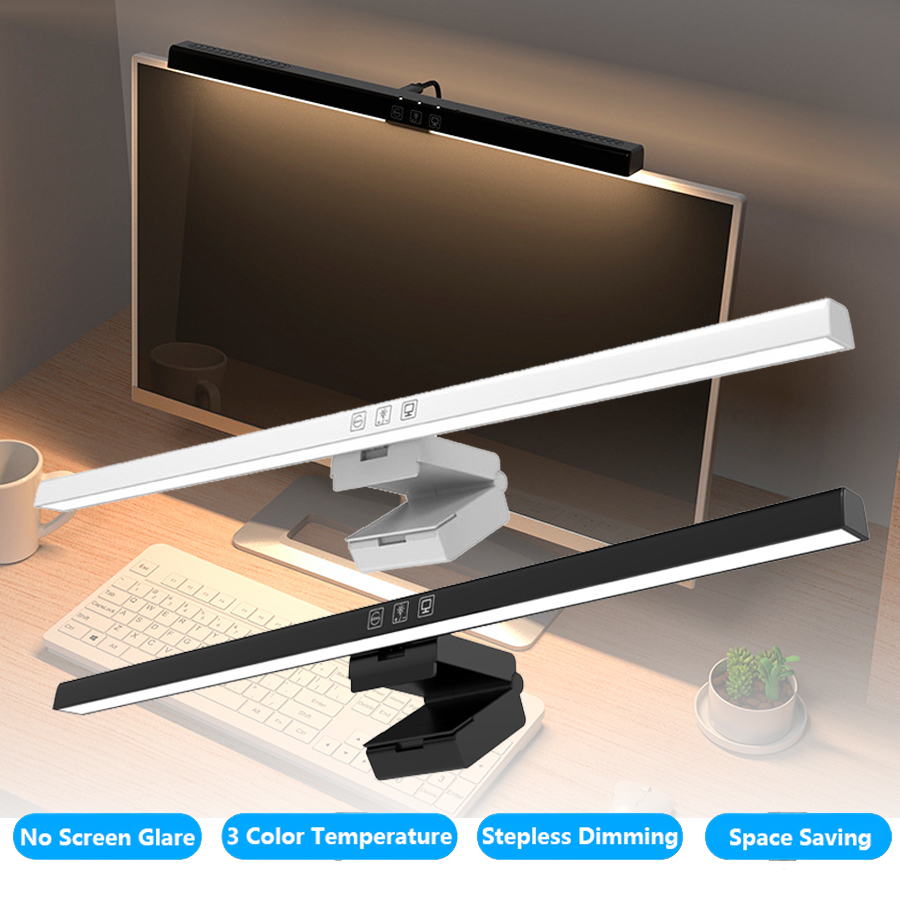 Home Office Lamp - 50cm LED-Monitorleuchte Bildschirm-Hängelampe Stufenlos Dimmbar USB-Schreibtischlampe
