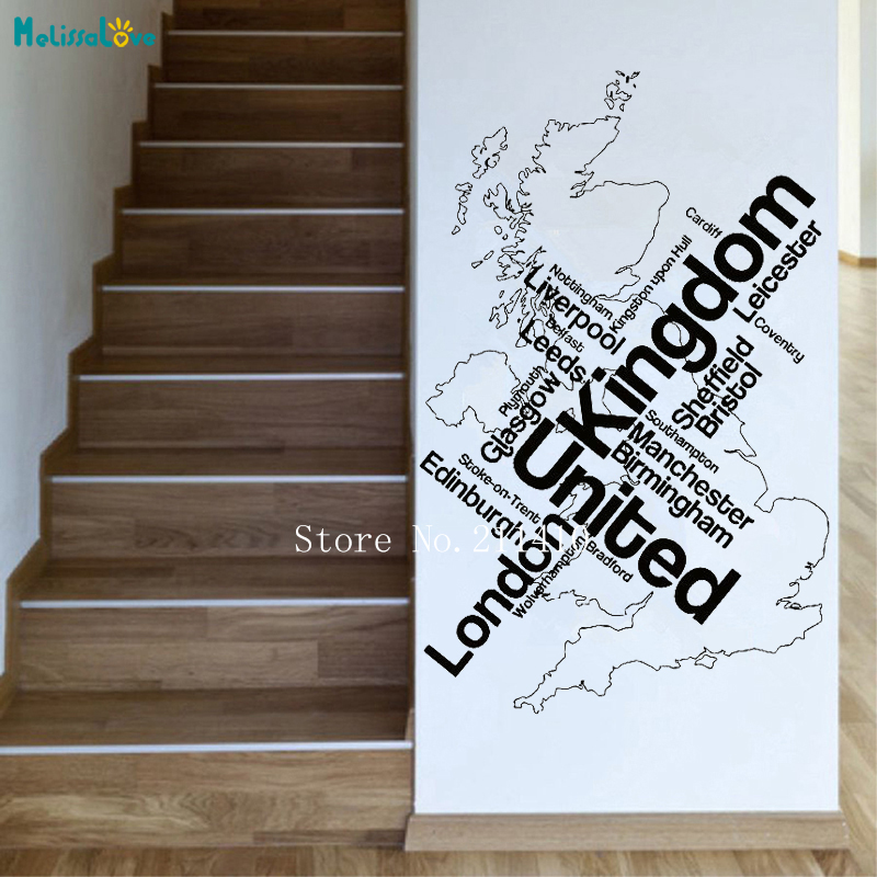 Home Office London - Wand Aufkleber Karte London Unied Königreich