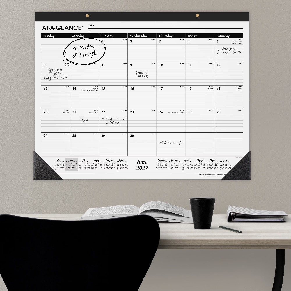 Home Office Wallpaper - Übergroßer Akademischer Schreibtischkalender 2026-2027, Riesiger 21,75