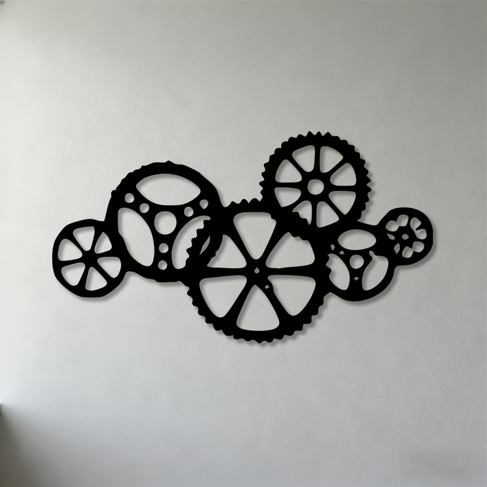 Home Office Industrial Style - CIFBUY Eisen-Wandkunst, 2D-Zahnrad-Metalldekoration, mechanische Dekoration im