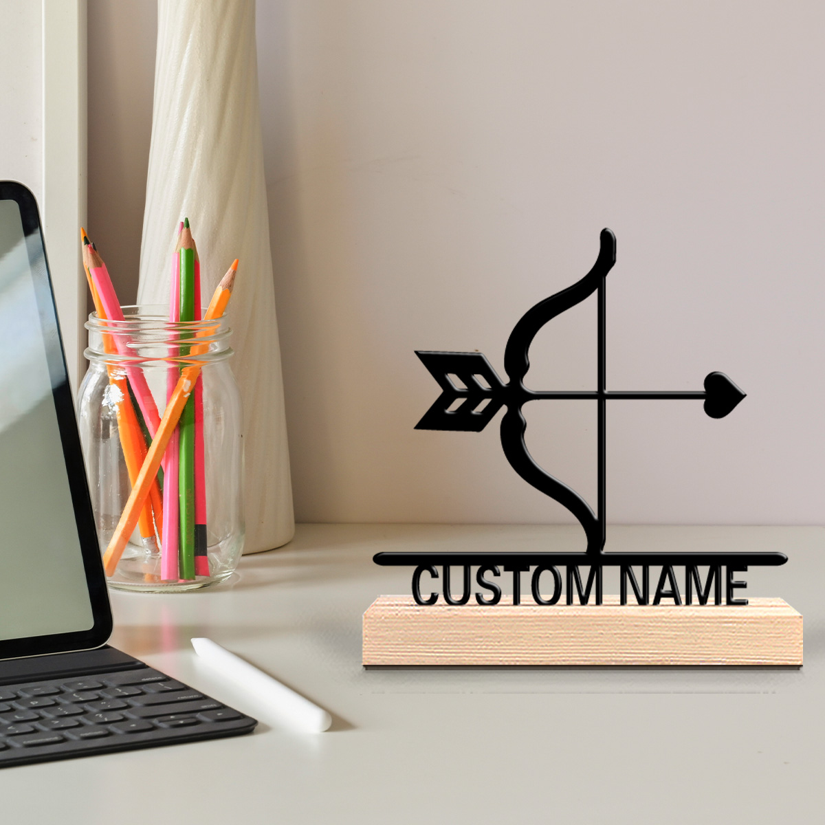 Home Office Industrial Style - 1 Stück Stilvolle Personalisierte Amor-Wanddekoration mit