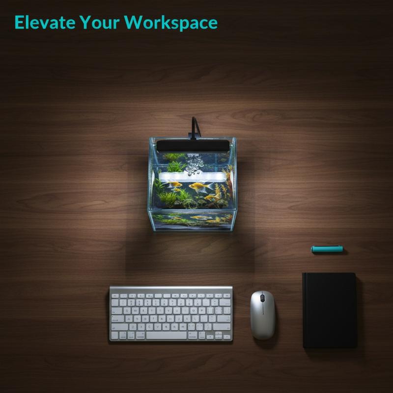 Home Office Lamp - USB-Aquarium-Clipleuchte mit Flexiblem Hals, Vollspektrum-LED-Lampe für