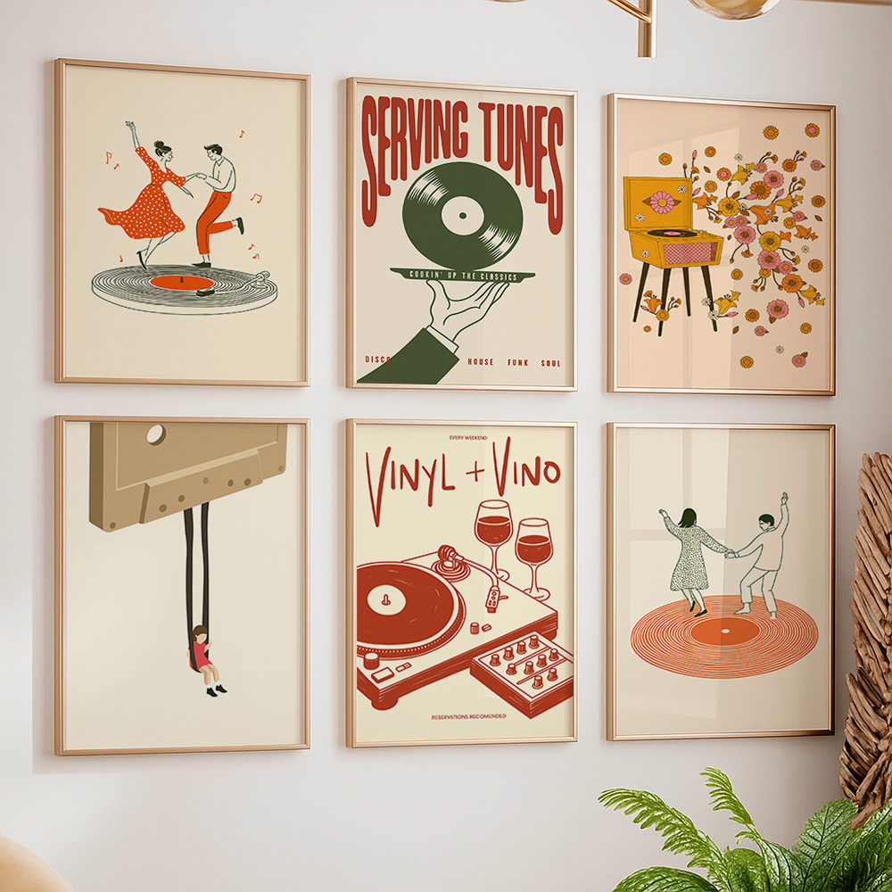 Home Office Youtube - 1 Stück Vintage Musik Leinwand-Poster Ungerahmt