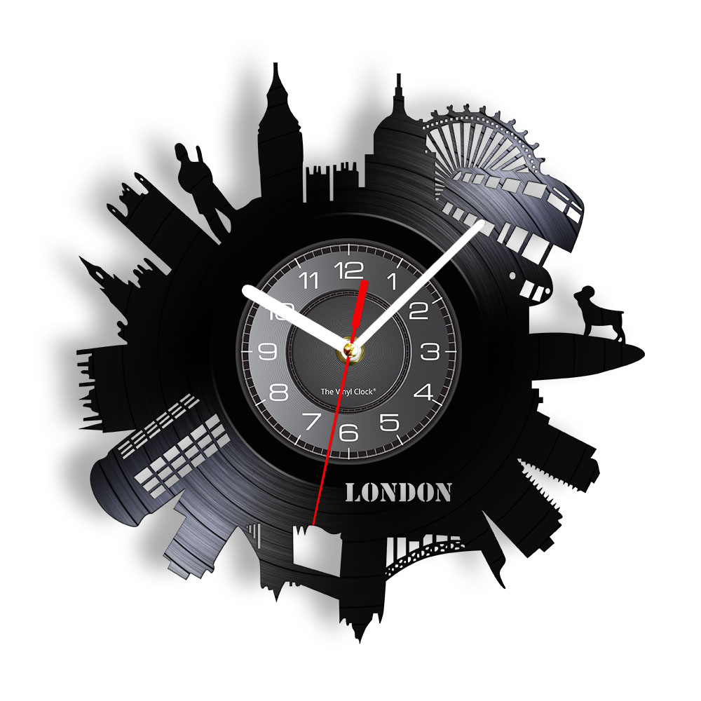 Home Office London - London Kanadische Stadtlandschaft Kunst Wohnzimmer Wanduhr