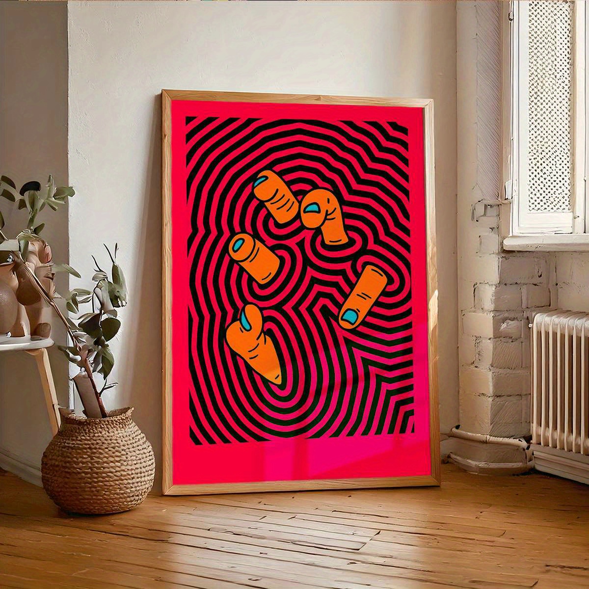 Home Office Youtube - Moderne abstrakte Fingerkunst-Poster, ungerahmt, minimalistische psychedelische
