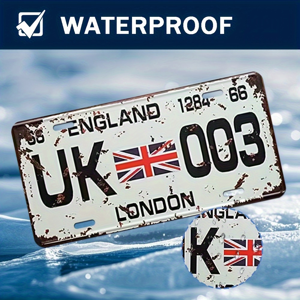 Home Office London - Vintage London UK Nummernschild aus Aluminium