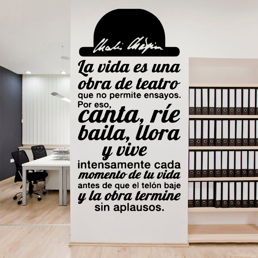 Home Office Wallpaper - 1 Stück spanische motivierende Texte, wasserdichte