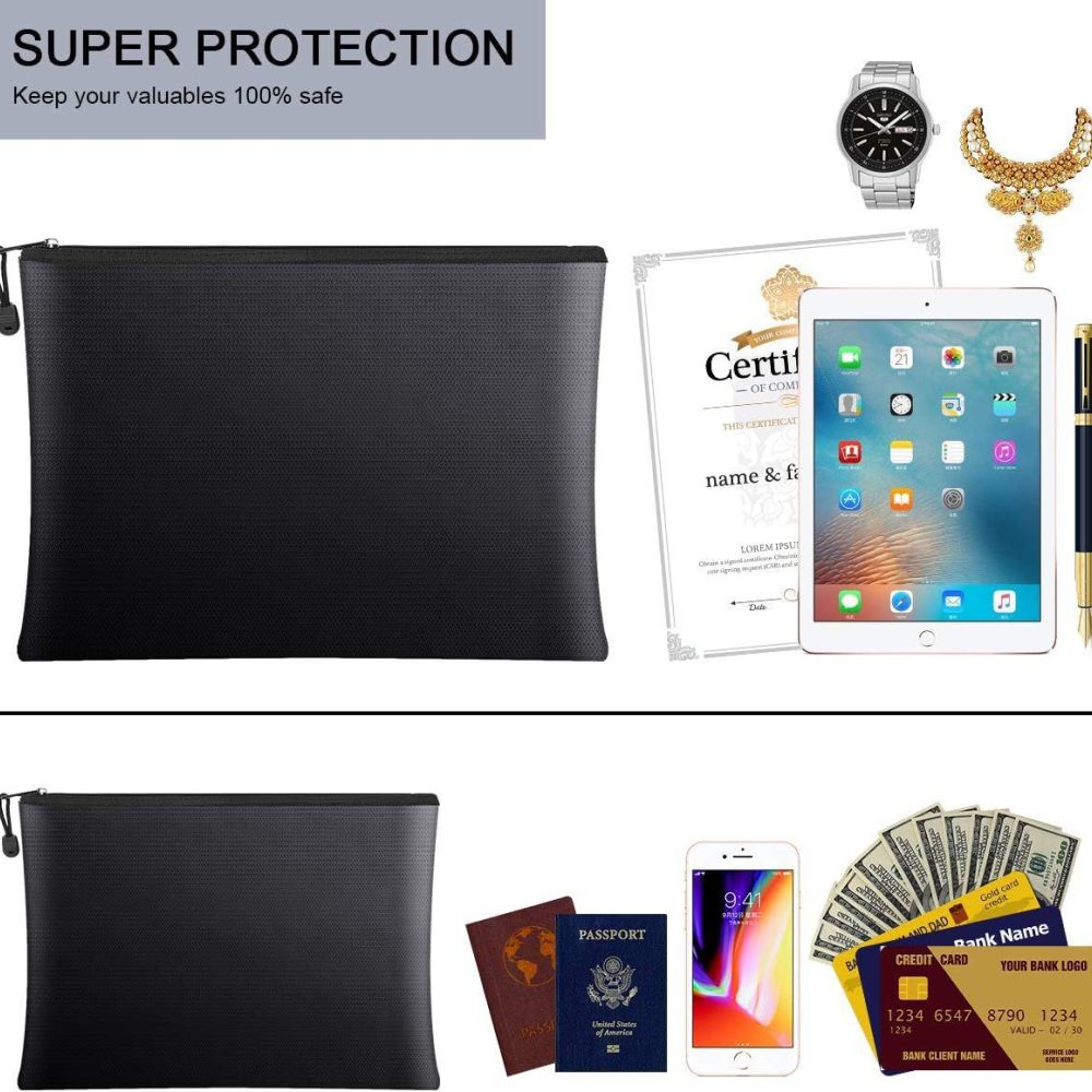 Home Office Passport - Feuerfeste Dokumententasche, wasserdichter Geldhalter, tragbare Geldtasche,