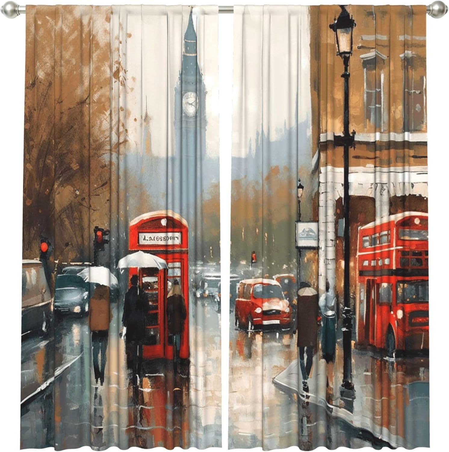 Home Office London - Vintage London Street Art Vorhang aus