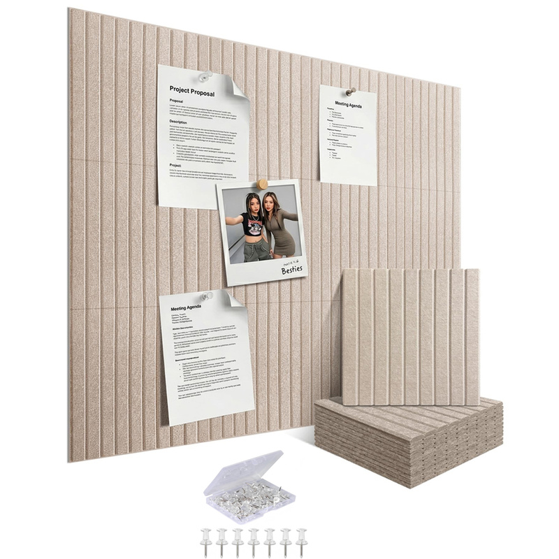 Home Office Wallpaper - 6-12 Stück Große Filz-Kork-Pinboard-Platten zur Wandmontage,