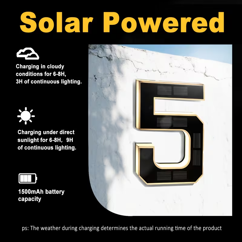 23 cm Solar-LED-Adressschild,  – Home Office Number Bewertung und Preis