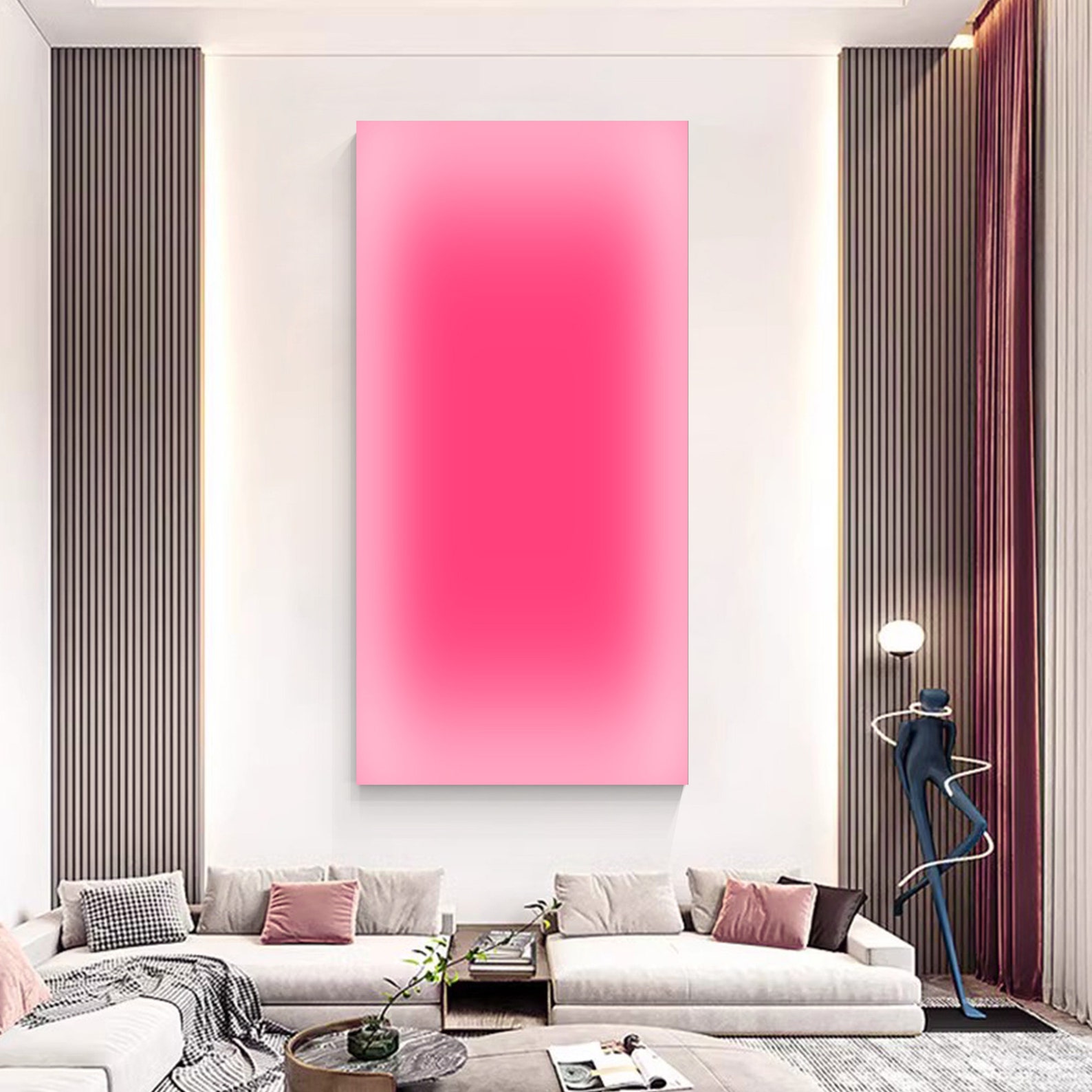 Abstrakte rosa Ombre-Kunst, Ne – Home Office Youtube Bewertung und Preis