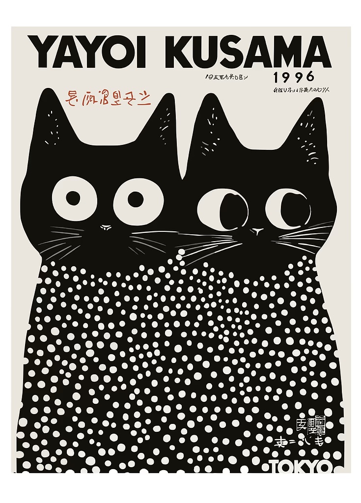 Yayoi Kusama Black Cats Series – Home Office Youtube Bewertung und Preis