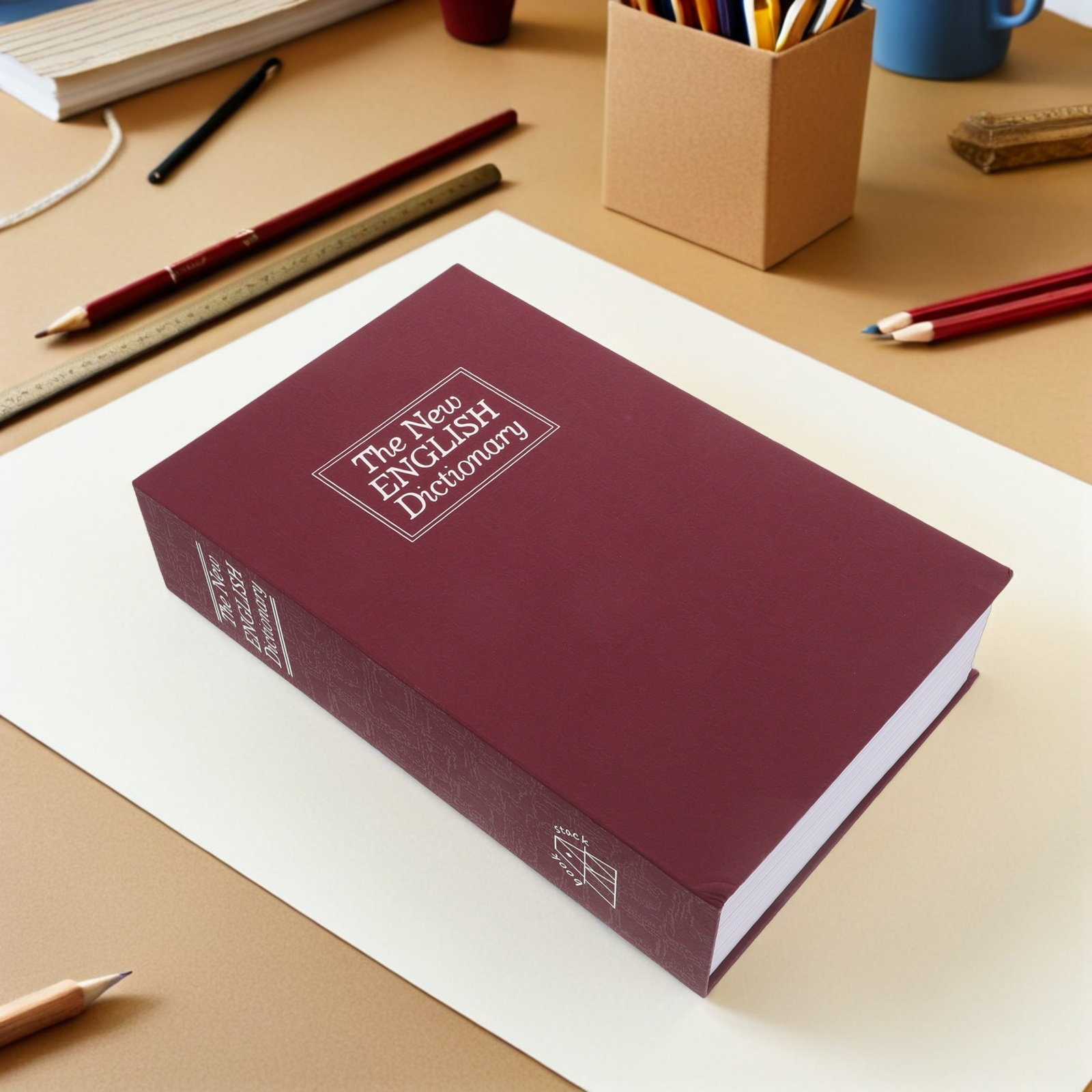 Roter, buchförmiger Tresor mit – Home Office Passport Bewertung und Preis